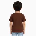 Boys Deep Brown Crew Neck Casual T-Shirt, भूरा, small image number null