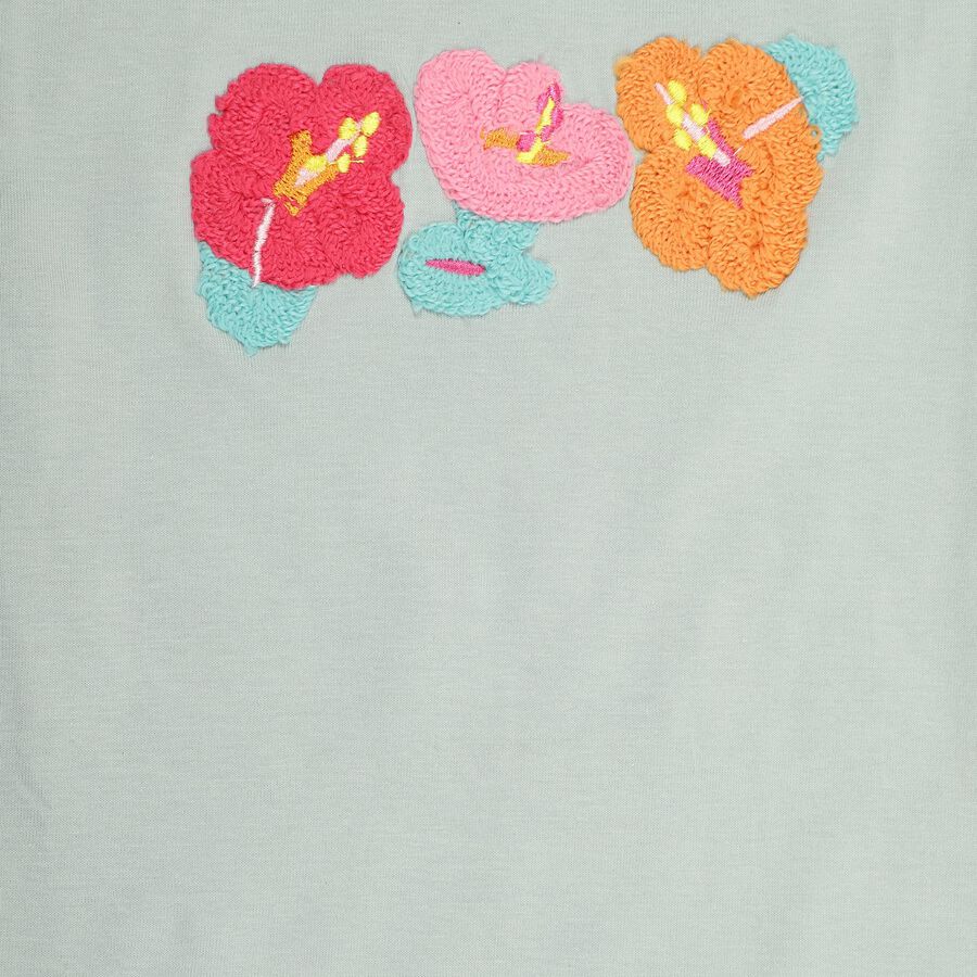 Girls' 100% Cotton T-Shirt, Light Green, large