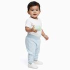 Infants Light Blue Floral Printed Cotton Pyjama, हल्का नीला, small image number null