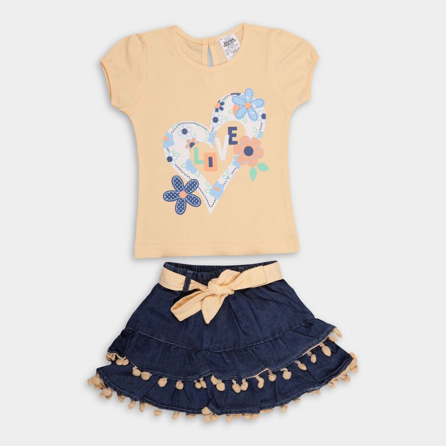 Infants Top Skirt , Peach, large image number null