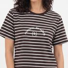 Women's Brown Round Neck Regular T-Shirt, भूरा, small
