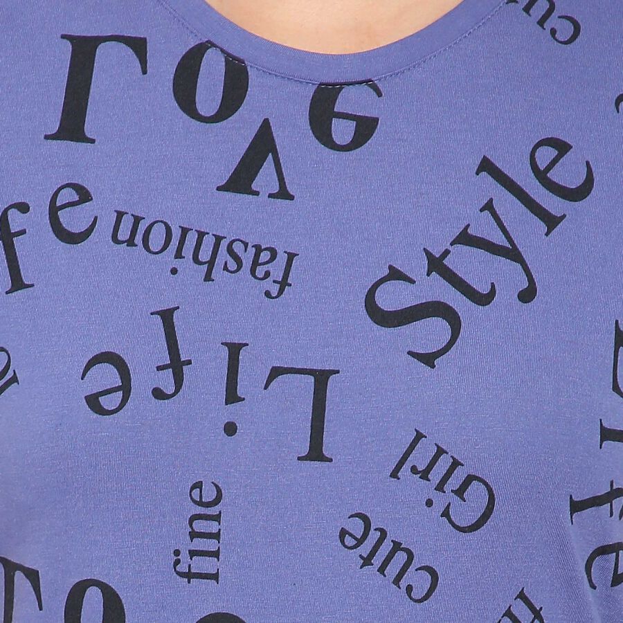 Round Neck T-Shirt, Blue, large image number null