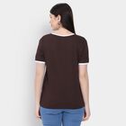 Ladies' 100% Cotton Round Neck T-Shirt , Brown, small