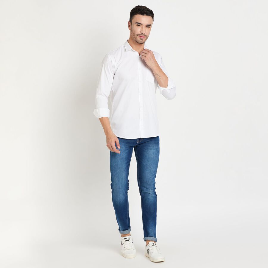 Men's 100% Cotton Casual Shirt, White, large image number null