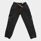 Boys Black Cargo Fit Washed Jeans, Black, small