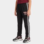Boys' Black Straight Fit Side Stripe Printed Cotton Blend Pyjama, काला, small