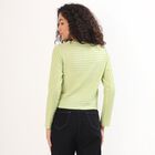 Women's Light Sage Green Round Neck Casual Crop Top, Light Green, small image number null