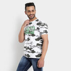Printed Round Neck T-Shirt, Dark Grey, small image number null