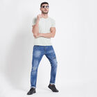 Mild distress 5 Pocket Slim Jeans, हल्का नीला, small image number null