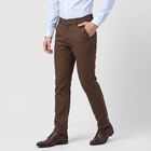 Men's Brown Slim Fit Chino Trousers, Brown, small