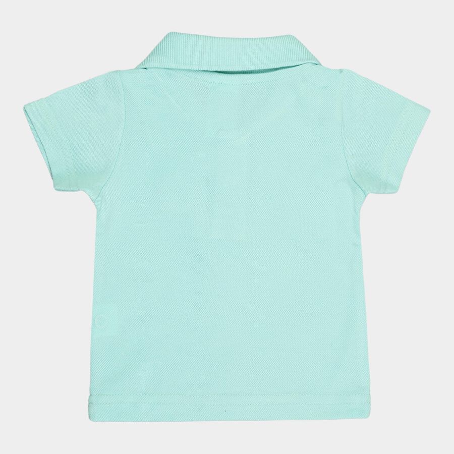 Infants Cotton Solid T-Shirt, Light Green, large image number null