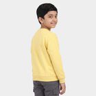 Boys' Yellow Crew Neck Graphic Print Sweatshirt, Yellow, small