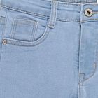 Girls' Light Powder Blue Slim Fit Frayed Hem Jeans, Light Blue, small