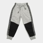 Boys' Grey Cotton Blend Colorblocked Jogger Pyjama, Melange Light Grey, small