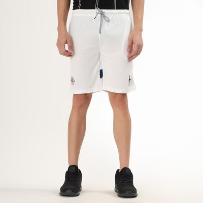Men's Bright White Regular Fit Active Bermuda Shorts