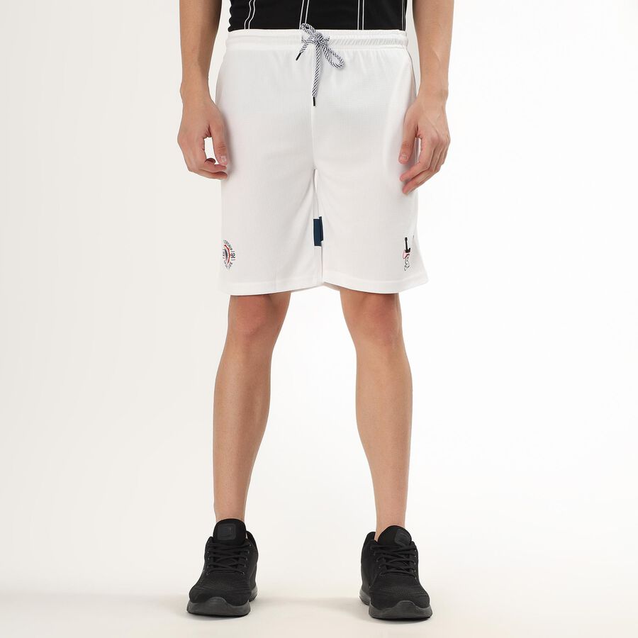 Men's Bright White Regular Fit Active Bermuda Shorts, White, large image number null