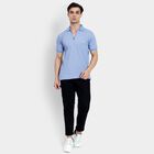Men's Collared Half Sleeves T-Shirt , हल्का नीला, small image number null