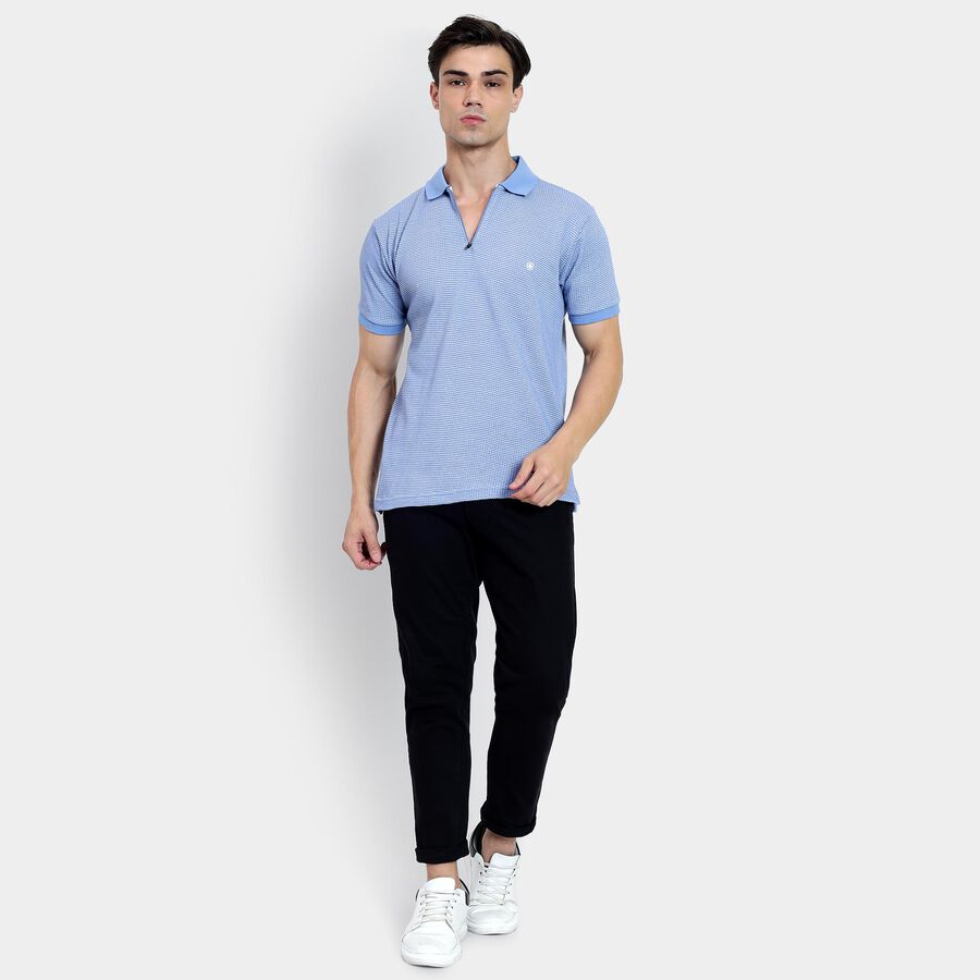 Men's Collared Half Sleeves T-Shirt , हल्का नीला, large image number null