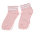 Girls' Light Pink Regular Fit Ribbed Ankle-Length Socks, Pink, small image number null