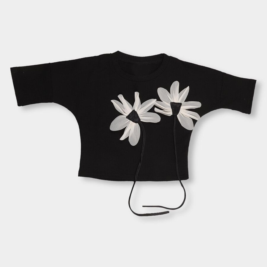 Girls' T-Shirt , काला, large