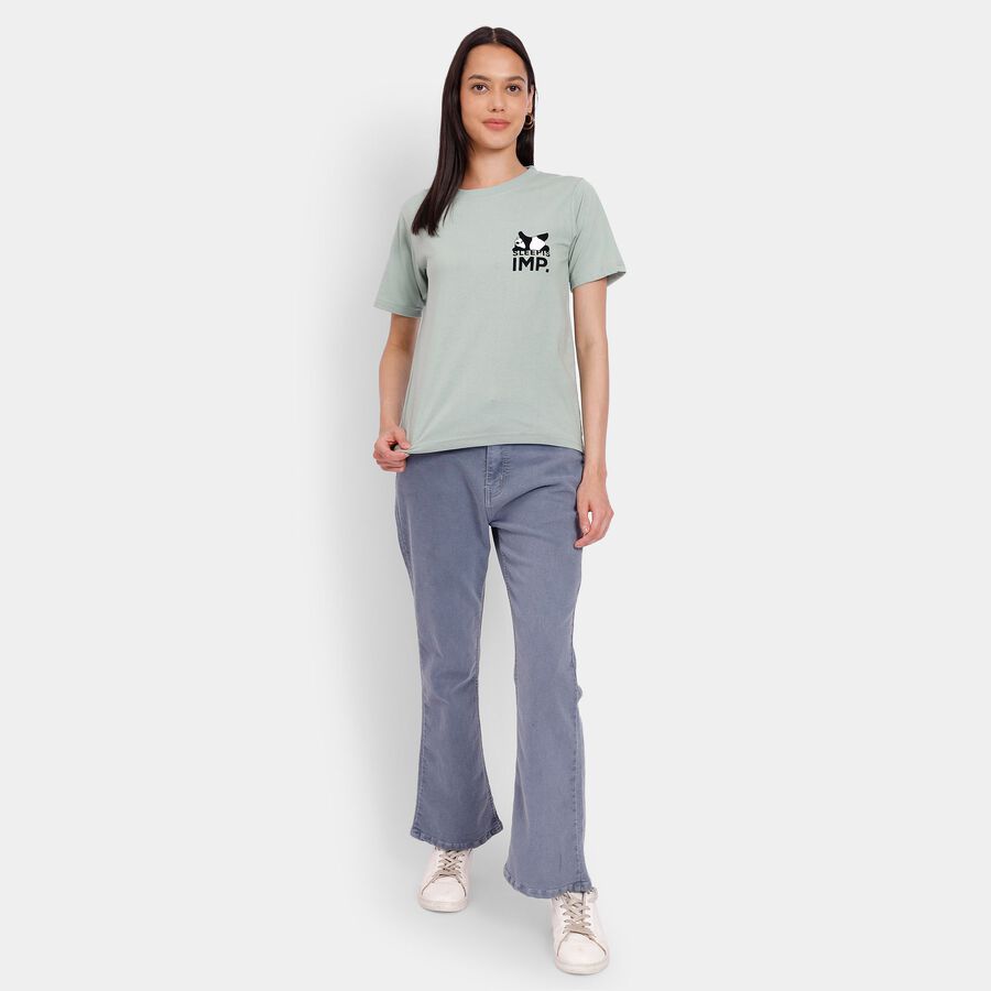 Ladies' Round Neck T-Shirt, Light Green, large image number null