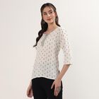 Women's Off-White Notch Neck Floral Printed Kurti, ऑफ व्हाइट, small
