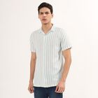 Men's 100% Cotton Cuban Collar Casual Shirt , Light Blue, small image number null