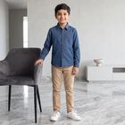 Boys Blue Casual Shirt, Mid Blue, small