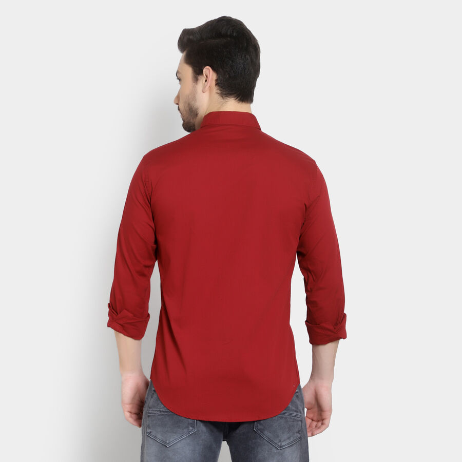 Cotton Solid Casual Shirt, Maroon, large image number null