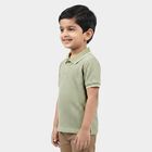 Boys Green Polo Neck Polo T-Shirt, Light Green, small