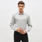 Men's Light Grey Slim Fit Classic Shirt, हल्का ग्रे, small image number null
