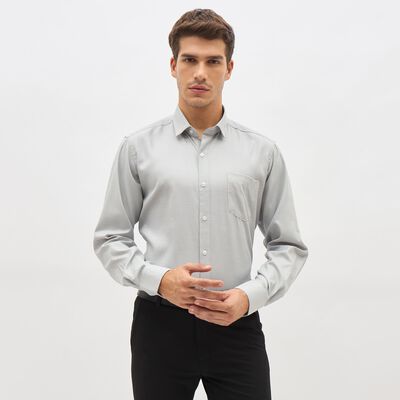 Men's Light Grey Slim Fit Classic Shirt