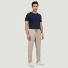 Men's Grey Slim Fit Casual Trousers, हल्का ग्रे, small