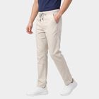 Men's Silver Slim Fit Drawstring Chino Trousers, Silver, small