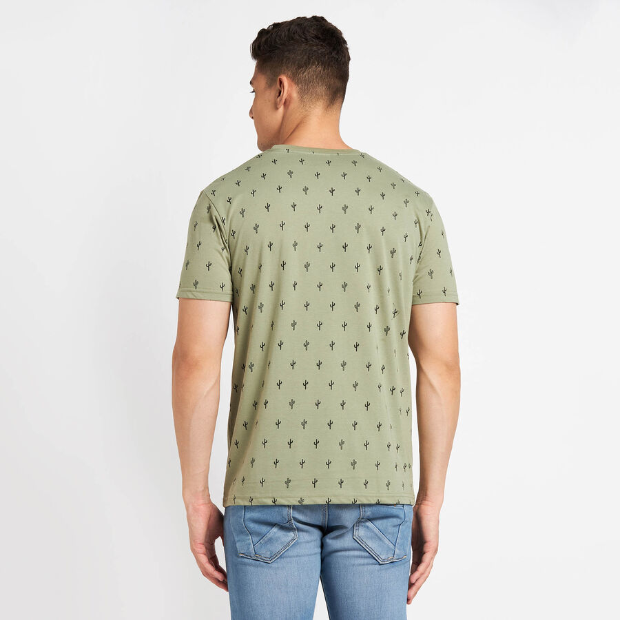 All Over Print Round Neck T-Shirt, Light Green, large image number null