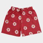 Girls' Maroon Regular Fit Daisy Floral Print Shorts, Pink, small