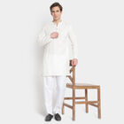 Mandarin Collar Kurta Pyjama, Off White, small image number null