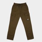 Boys' Olive Green Regular Fit Cargo Trousers, ओलिव, small