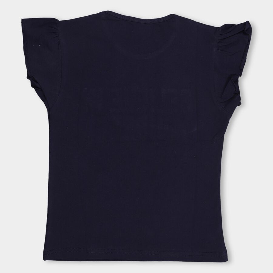 Girls' 100% Cotton T-Shirt, नेवी ब्लू, large image number null