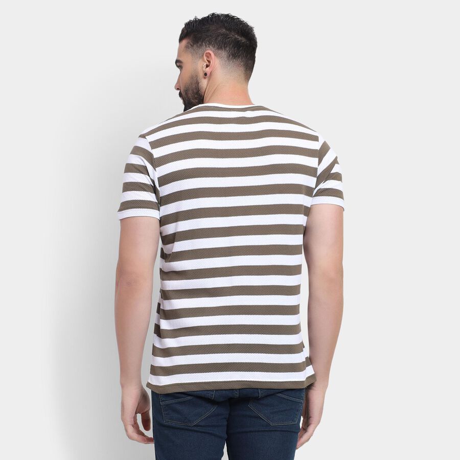 Men's Round Neck Half Sleeves T-Shirt , Khaki, large image number null