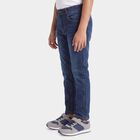Boys Blue Straight Fit Washed Jeans, Mid Blue, small