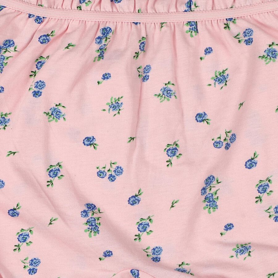 Girls Pink Regular Fit Floral Bloomer, हल्का गुलाबी, large