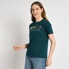 Ladies' Round Neck T-Shirt , गहरा हरा, small