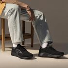 Men's Black Lace-Up Sneakers, Black, small