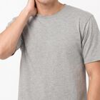 Men Grey Round Neck Regular T-Shirt, Melange Mid Grey, small