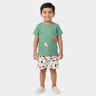 Boys' Green 100% Cotton Round Neck Solid Baba Suit, Light Green, small