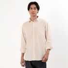 Men's Soft Peach Mandarin Collar Casual Shirt, Peach, small image number null