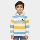 Boys Multicolor Hooded Neck Casual Sweatshirt, सफ़ेद, small image number null