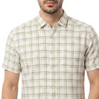 Men's Olive Green Cotton Casual Shirt, ओलिव, small