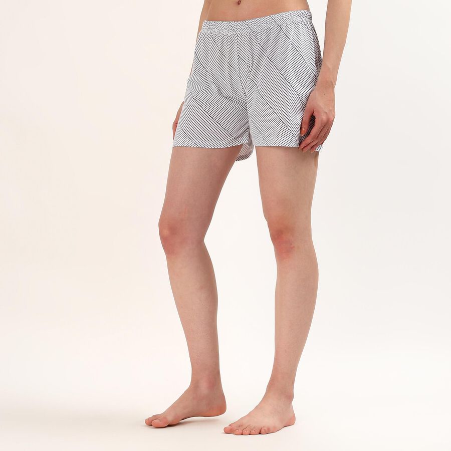 Women's Black Regular Fit Side Stripe Shorts, काला, large